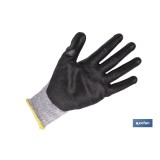 GUANTE ANTICORTE ULTRA LIGERO IMPREGNADO PU NEGRO T-10