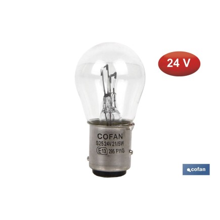 LÁMPARA COFAN 2 POLOS P21/5W (BA15d) 24V venta unitaria