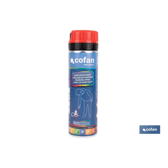 Comprar MARCAJE DE OBRA FLUORESC. ROJO 500M Cofan | almacendeferreteriacor.es