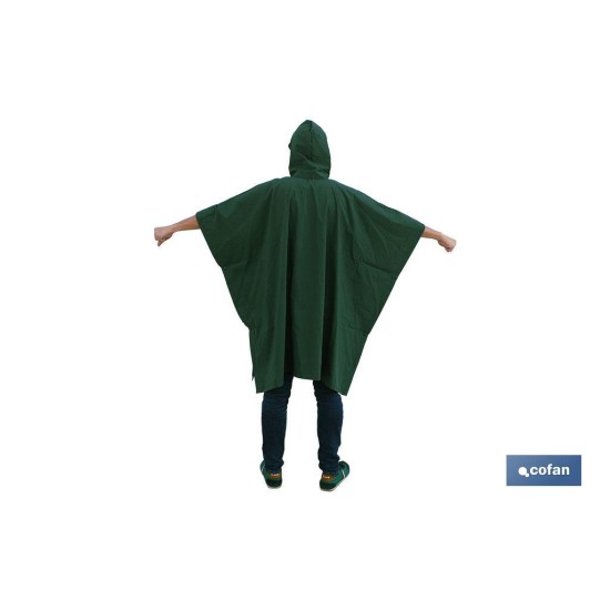 PONCHO DE AGUA VERDE PVC/POLIESTER TALLA ÚNICA