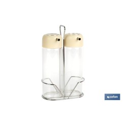 SET DE ACEITERA Y VINAGRERA  GAMA LAUREL COLOR BEIGE
