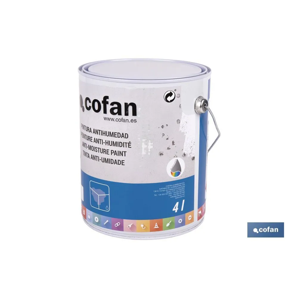 Comprar PINTURA ANTIHUMEDAD SINTÉTICA (4 L) Cofan | almacendeferreteriacor.es