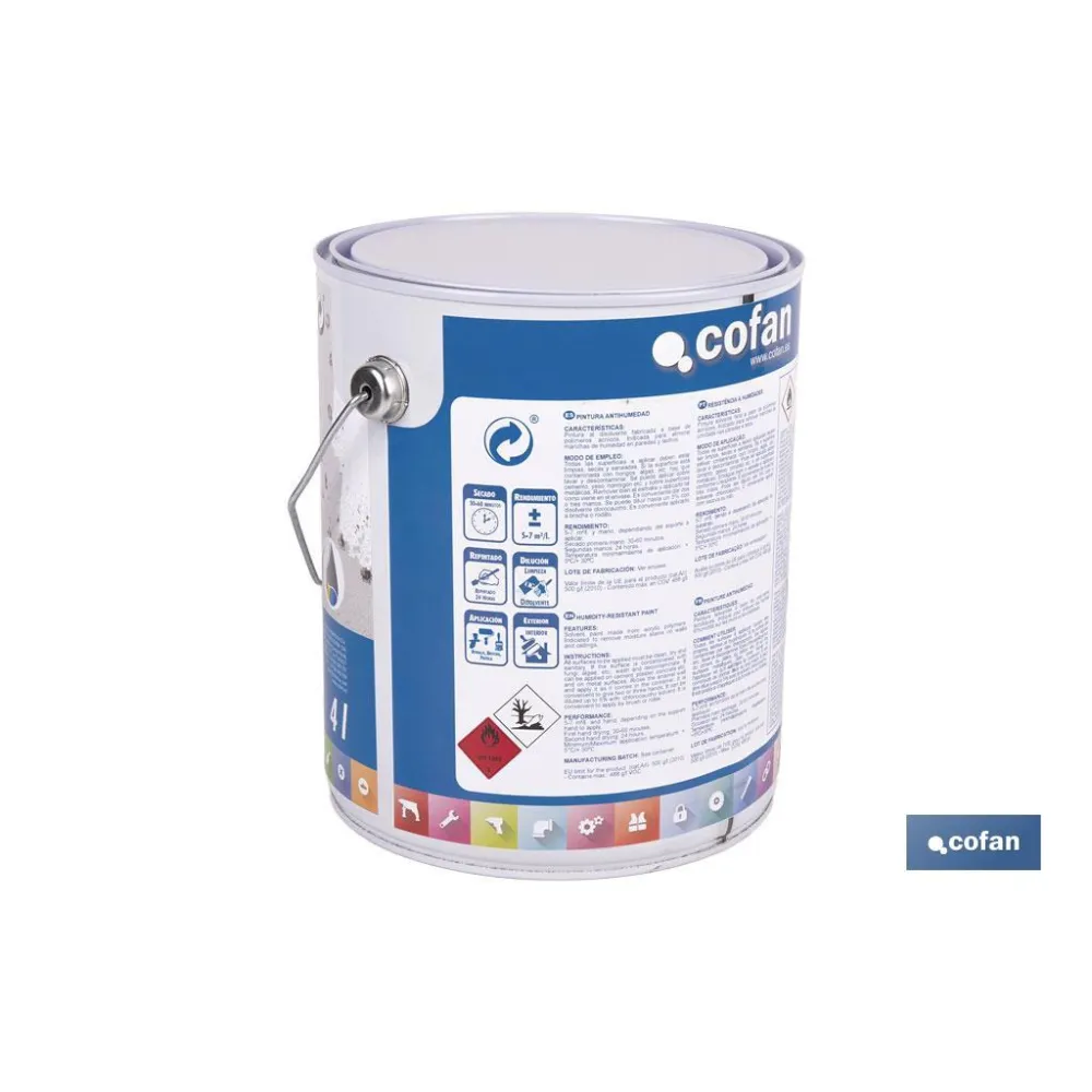 Comprar PINTURA ANTIHUMEDAD SINTÉTICA (4 L) Cofan | almacendeferreteriacor.es