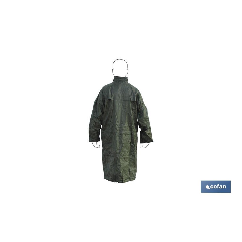 ABRIGO DE LLUVIA VERDE POLIESTER/PVC TALLA-M