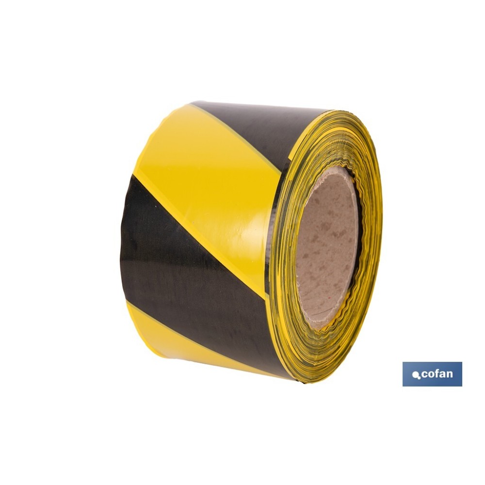 CINTA BALIZAM. AMARILLA/NEGRA 80MM X 200MTS