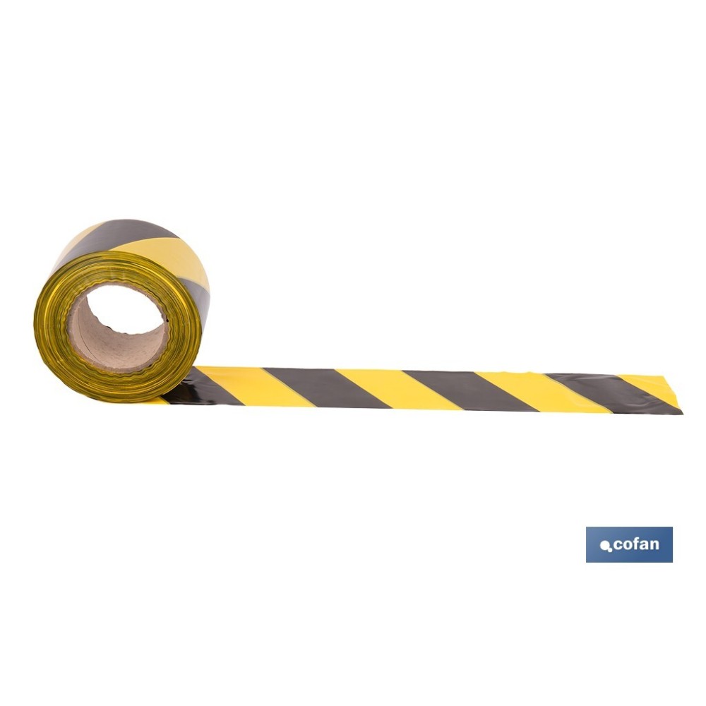 CINTA BALIZAM. AMARILLA/NEGRA 80MM X 200MTS