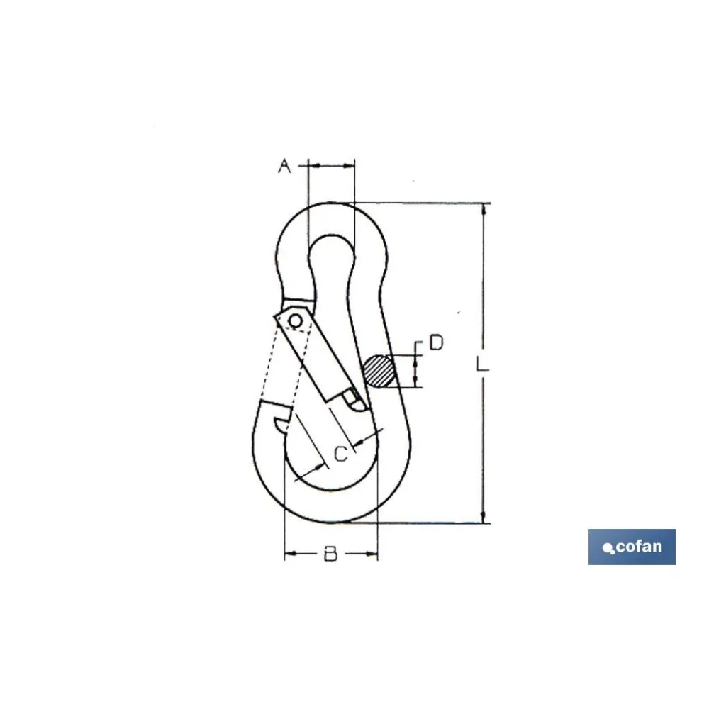 Comprar MOSQUETON BOMBERO M-12X140 venta un Cofan | almacendeferreteriacor.es
