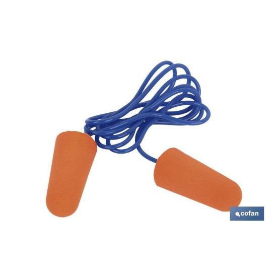 PACK 50 TAPONES (25 par) OIDOS C/CUERDA PU SNR36
