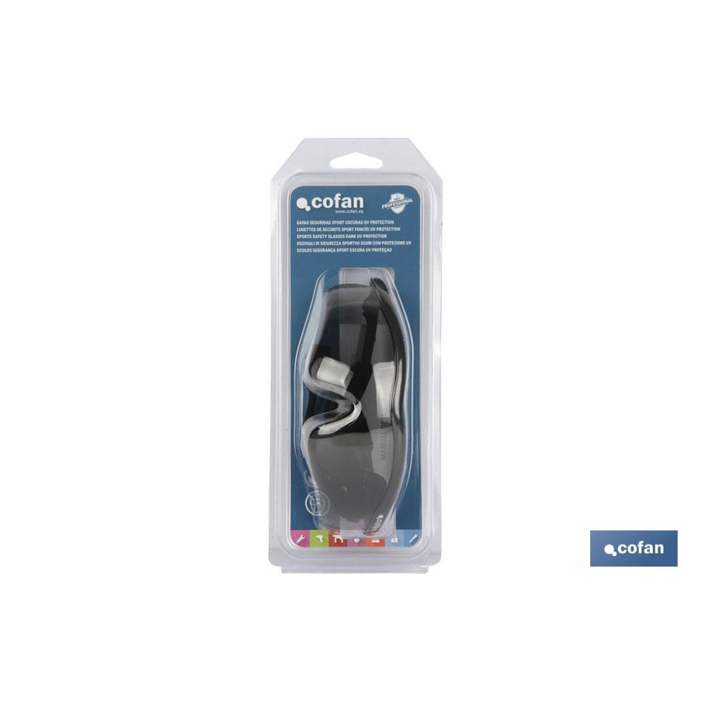 GAFAS SEGURIDAD SPORT OSCURA UV PROTECTION