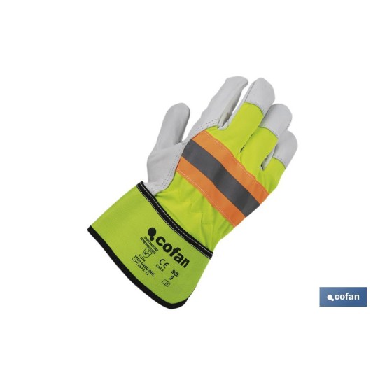 GUANTE VACUNO AMERICANO AMARILLO FLÚOR TALLA 9
