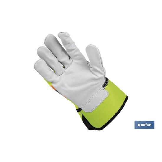 GUANTE VACUNO AMERICANO AMARILLO FLÚOR TALLA 9