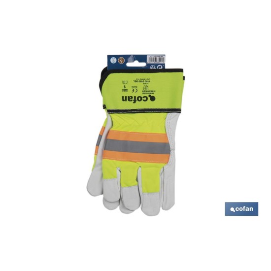 GUANTE VACUNO AMERICANO AMARILLO FLÚOR TALLA 9