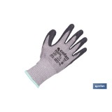 GUANTE ANTICORTE HPPE IMPREGNADO DE LATEX RUGOSO TALLA 7