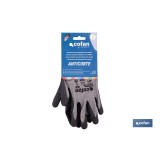 GUANTE ANTICORTE HPPE IMPREGNADO DE LATEX RUGOSO TALLA 8 VENTA UNITARIA