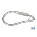 GANCHO DE ACERO CON BLOQUEO AUTOMÁTICO APERTURA 59 MM RUPTURA +23 kN