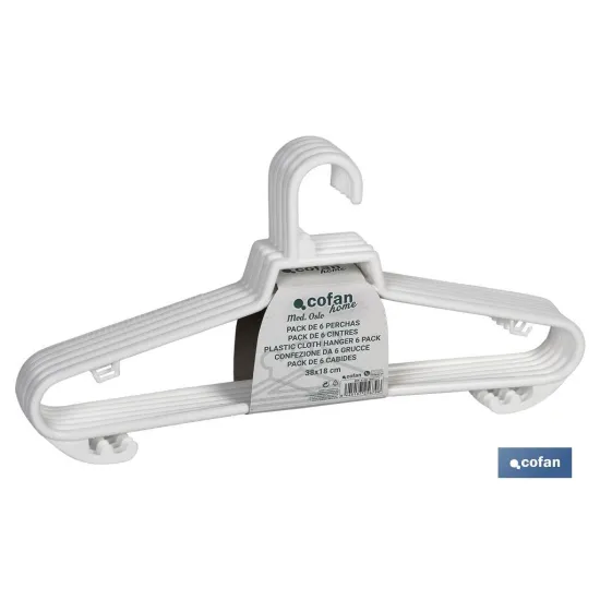 Comprar PACK DE 6 PERCHAS BLANCAS  38 X18 C Cofan | almacendeferreteriacor.es