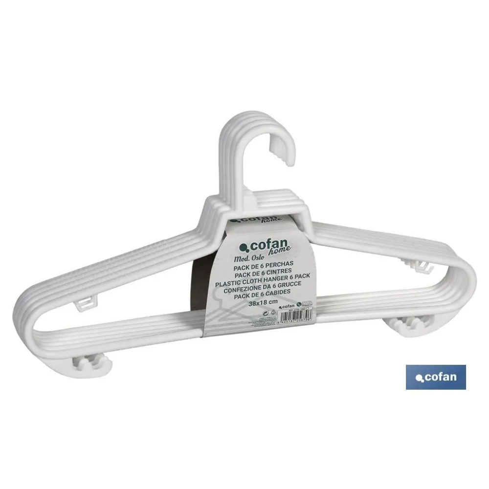Comprar PACK DE 6 PERCHAS BLANCAS  38 X18 C Cofan | almacendeferreteriacor.es