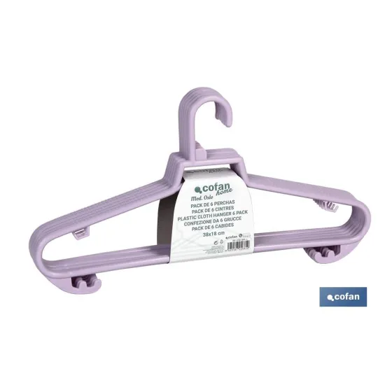 Comprar PACK DE 6 PERCHAS ROSA CLARA 38 X18 Cofan | almacendeferreteriacor.es
