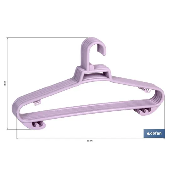 Comprar PACK DE 6 PERCHAS ROSA CLARA 38 X18 Cofan | almacendeferreteriacor.es