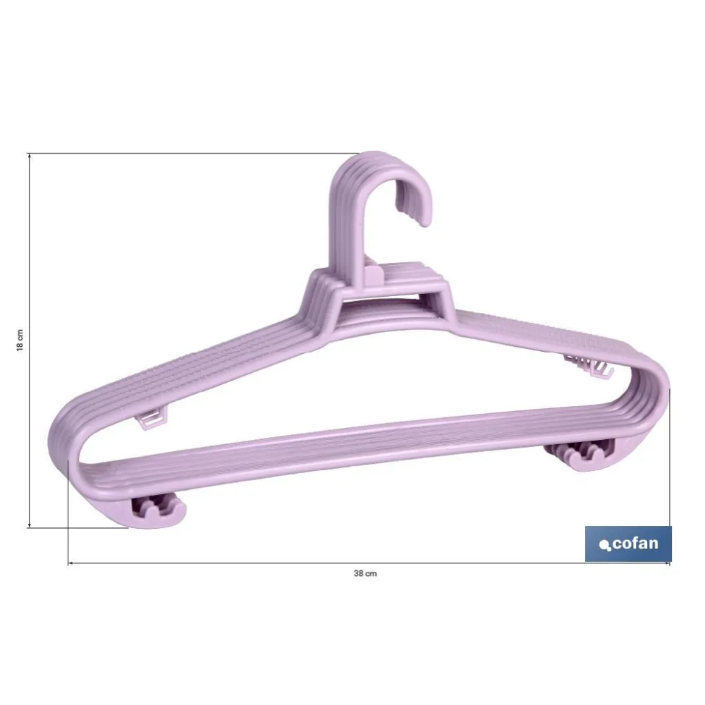 Comprar PACK DE 6 PERCHAS ROSA CLARA 38 X18 Cofan | almacendeferreteriacor.es