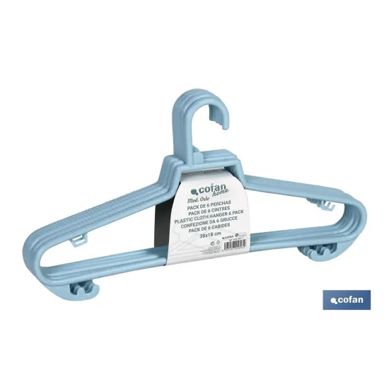 Comprar PACK DE 6 PERCHAS AZULES CLARO  38  Cofan | almacendeferreteriacor.es