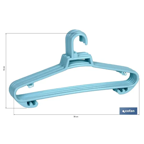 Comprar PACK DE 6 PERCHAS AZULES CLARO  38  Cofan | almacendeferreteriacor.es
