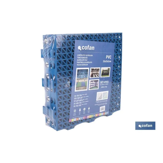 Comprar SET DE 4 UDS. LOSETA ALVEOLADA AZUL Cofan | almacendeferreteriacor.es