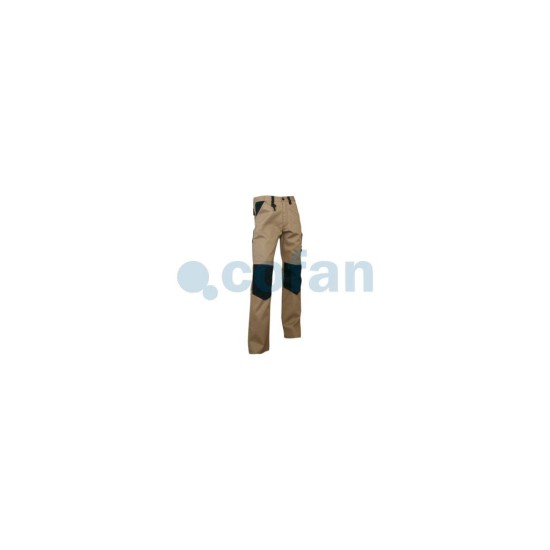 PANTALON TRABAJO LENOIR 280gms/m BEIGE-NEGRO T-38