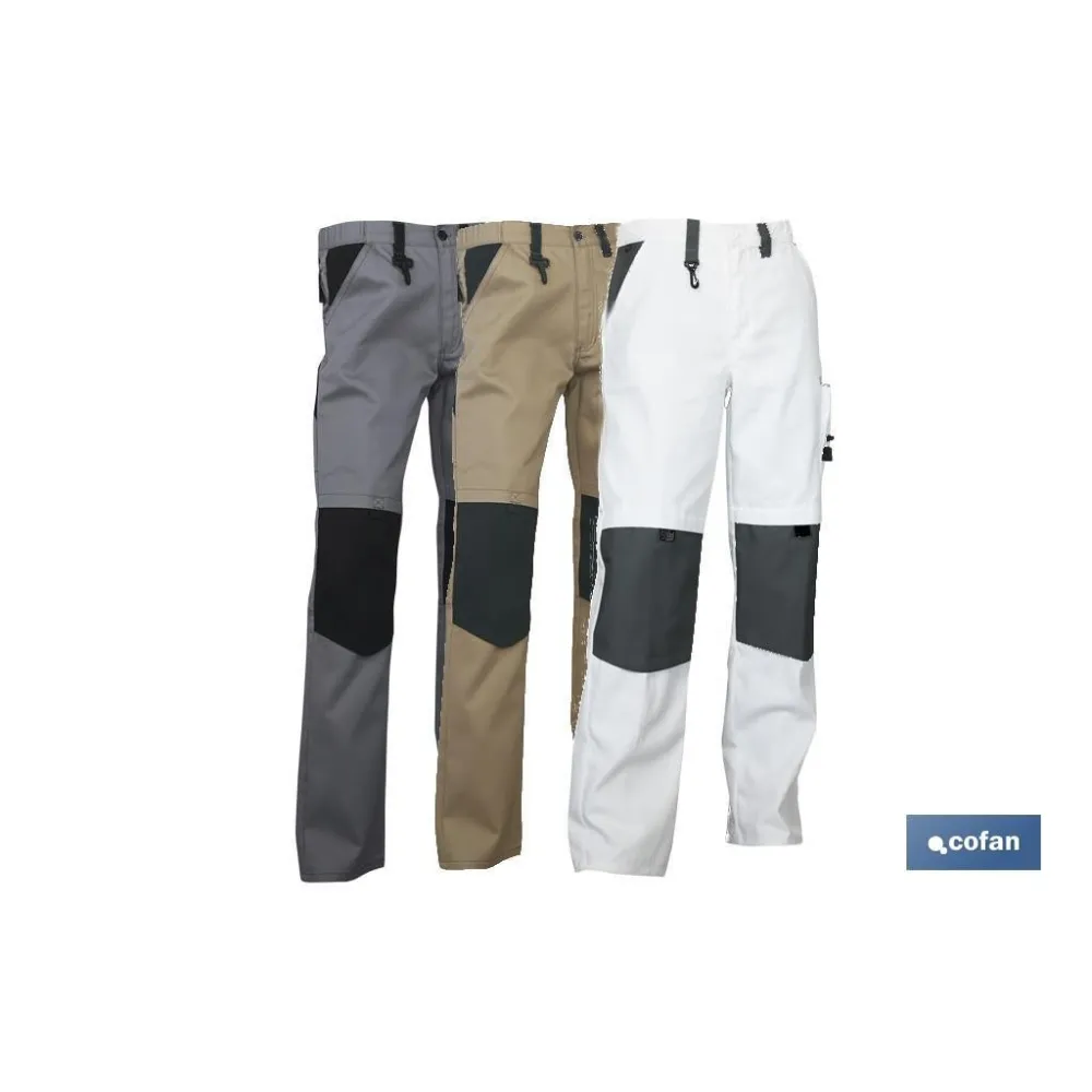 PANTALON TRABAJO LENOIR 280gms/m BEIS-NEGRO T-64
