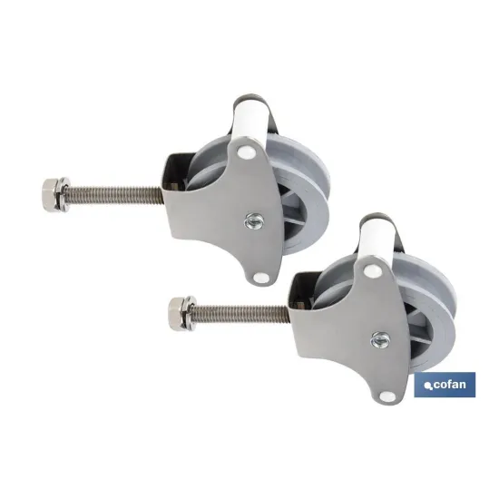 Comprar PACK 2 POLEAS PARA TENDEDERO ACERO  Cofan | almacendeferreteriacor.es
