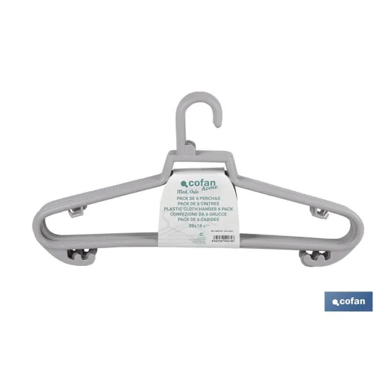 Comprar PACK DE 6 PERCHAS GRIS CLARO 38 X 1 Cofan | almacendeferreteriacor.es