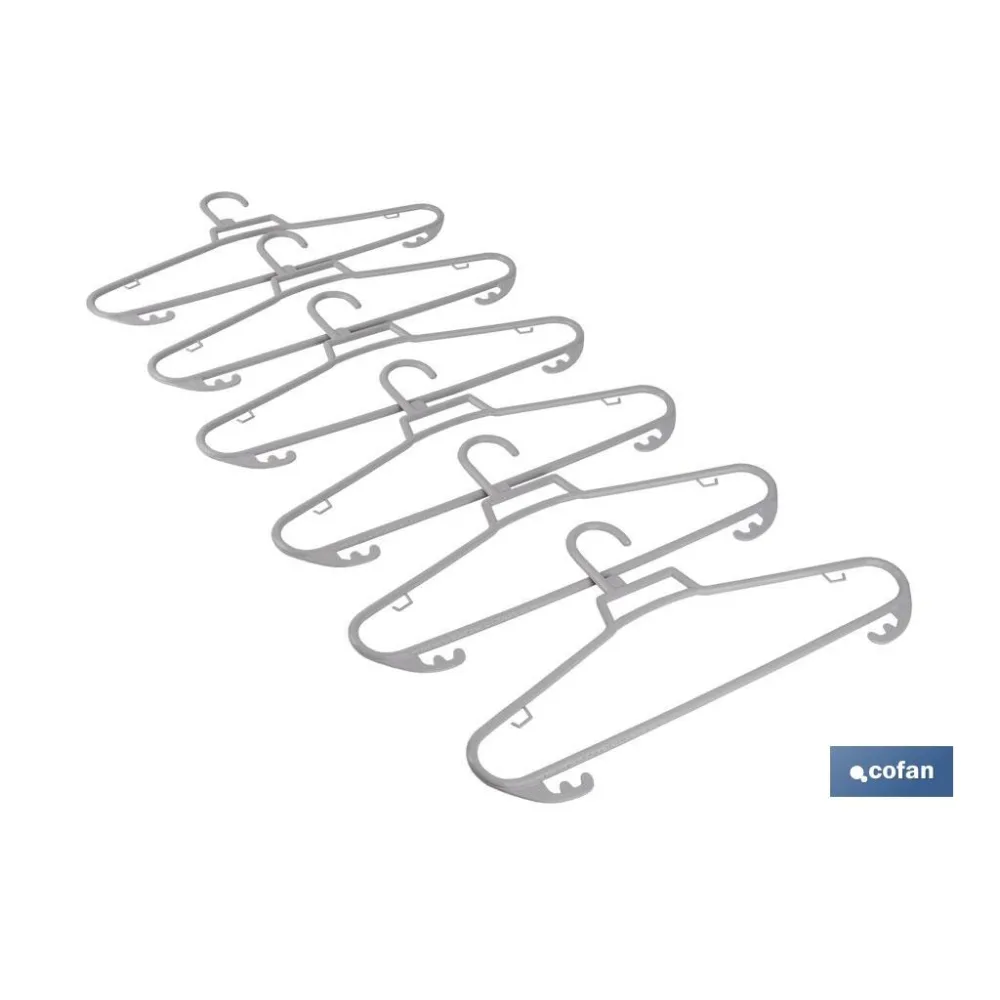 Comprar PACK DE 6 PERCHAS GRIS CLARO 38 X 1 Cofan | almacendeferreteriacor.es
