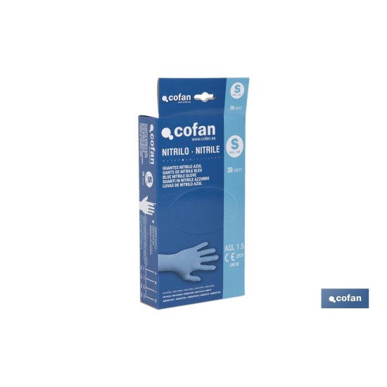 CAJA 30 UNDS. GUANTES NITRILO T-S