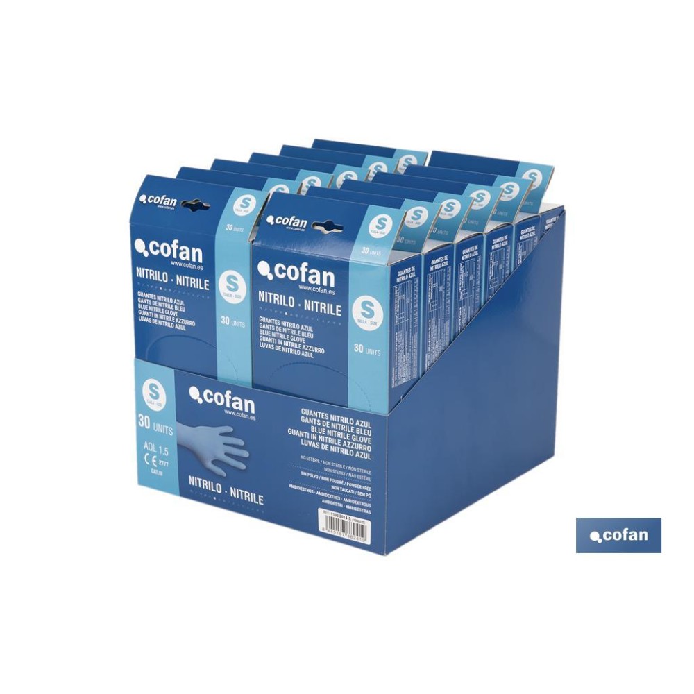 CAJA 30 UNDS. GUANTES NITRILO T-S
