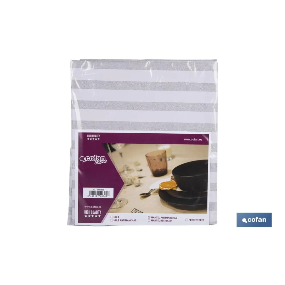 Comprar MANTEL ANTIMANCHAS RAYAS BEIGE Y BL Cofan | almacendeferreteriacor.es