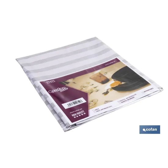 Comprar MANTEL ANTIMANCHAS RAYAS BEIGE Y BL Cofan | almacendeferreteriacor.es