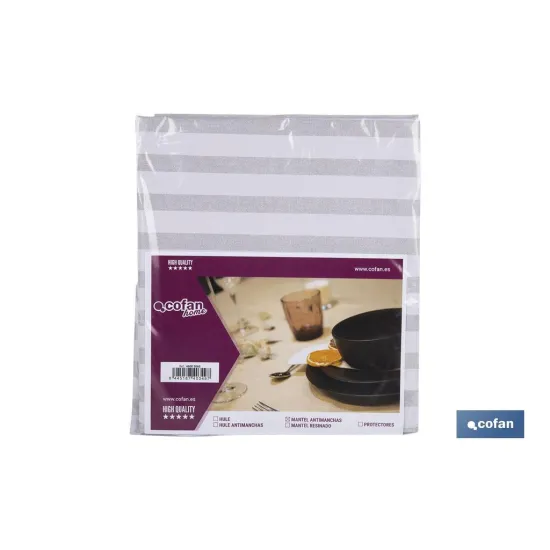 Comprar MANTEL ANTIMANCHAS RAYAS BEIGE Y BL Cofan | almacendeferreteriacor.es