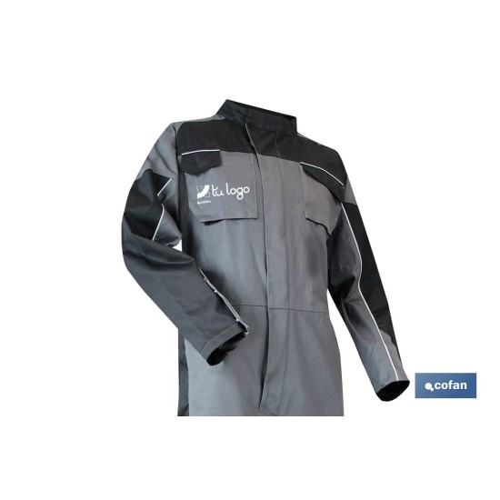 MONO DE TRABAJO BIRO 280gms/m GRIS-NEGRO T-XL
