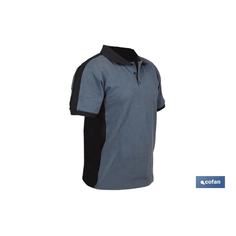 POLO BALDER ELASTANO 210 G/M2 GRIS OSCURO-NEGRO TALLA M
