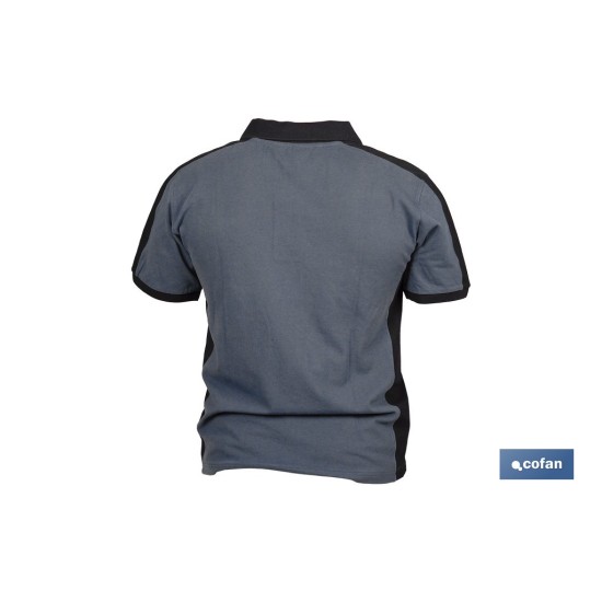 POLO BALDER ELASTANO 210 G/M2 GRIS OSCURO-NEGRO TALLA M