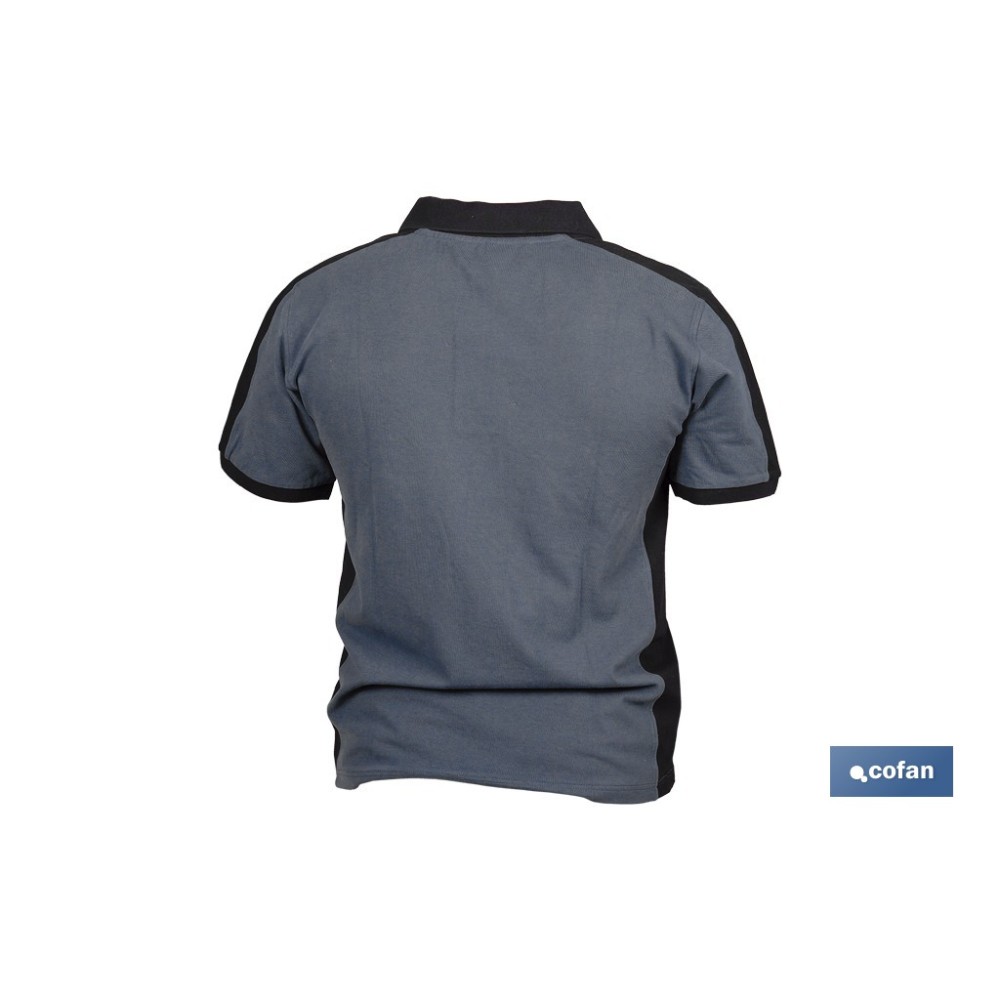 POLO BALDER ELASTANO 210 G/M2 GRIS OSCURO-NEGRO TALLA XXL
