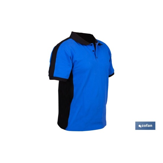 POLO FREYJA ELASTANO 210 G/M2 AZUL-NEGRO TALLA L