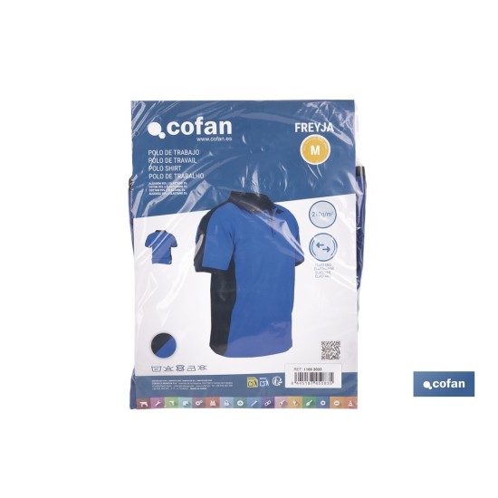 POLO FREYJA ELASTANO 210 G/M2 AZUL-NEGRO TALLA M