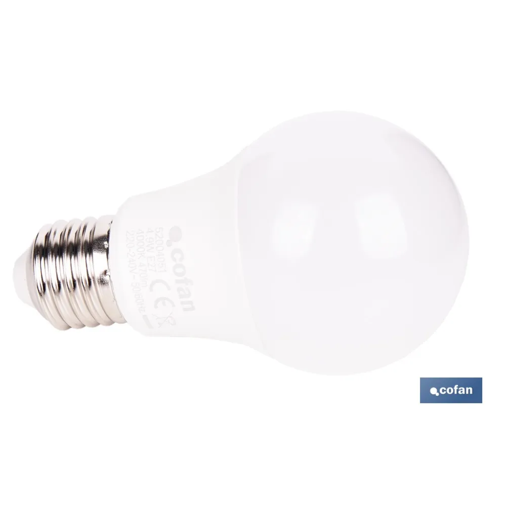 Comprar BOMBILLA LED CLASSIC E27 4.9 W 470  Cofan | almacendeferreteriacor.es