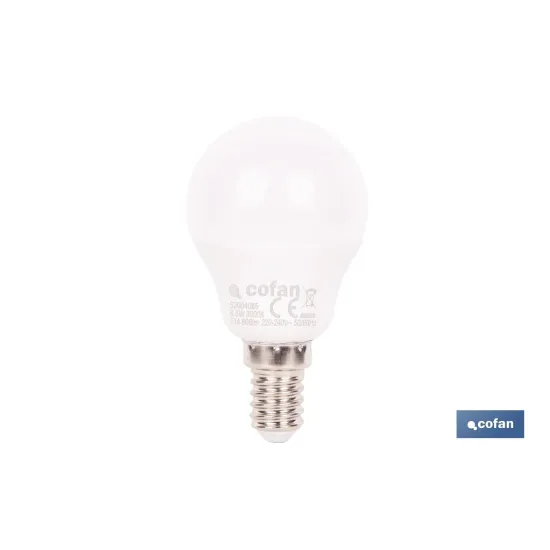 Comprar BOMBILLA LED ESFÉRICA E14 6.5 W 806 Cofan | almacendeferreteriacor.es