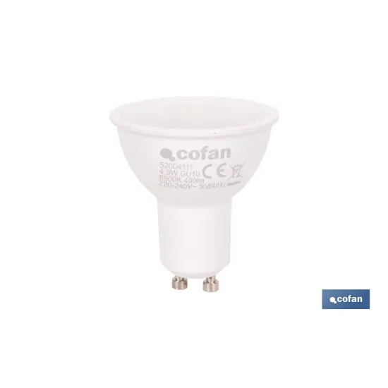 Comprar BOMBILLA LED GU10 4.9 W 450 LM 6500 Cofan | almacendeferreteriacor.es