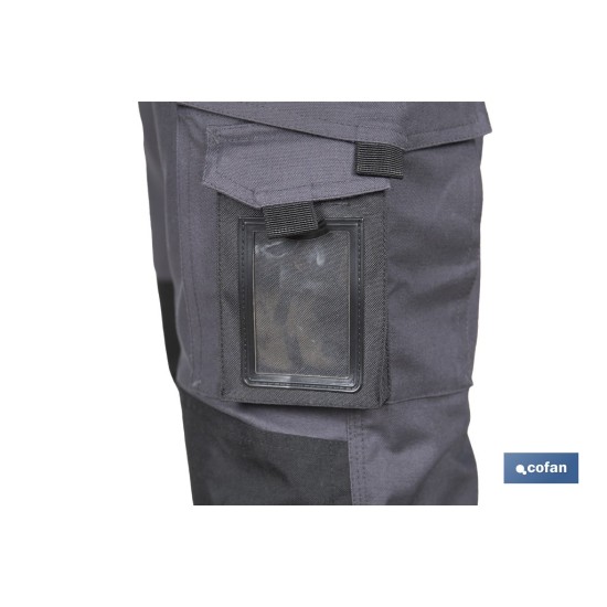 PANTALÓN DE TRABAJO HEIMDALL ELASTANO 280 G/M2 GRIS OSCURO CON DETALLES NEGROS TALLA 46