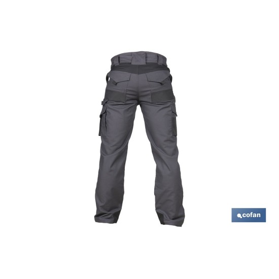 PANTALÓN DE TRABAJO HEIMDALL ELASTANO 280 G/M2 GRIS OSCURO CON DETALLES NEGROS TALLA 50