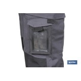 PANTALÓN DE TRABAJO HEIMDALL ELASTANO 280 G/M2 GRIS OSCURO CON DETALLES NEGROS TALLA 54