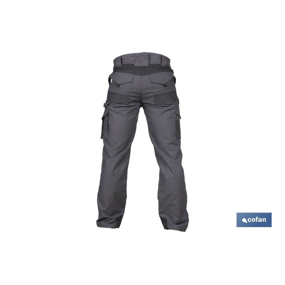 PANTALÓN DE TRABAJO HEIMDALL ELASTANO 280 G/M2 GRIS OSCURO CON DETALLES NEGROS TALLA 60